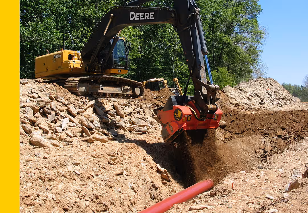 ALLU transformer screening bucket for pipeline padding
